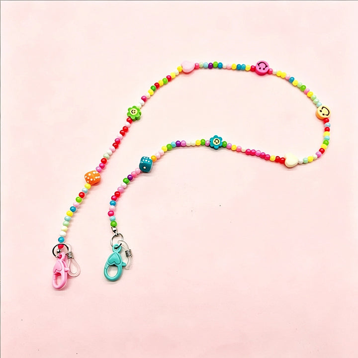 Bunte Perlen Brille Kette Karnz