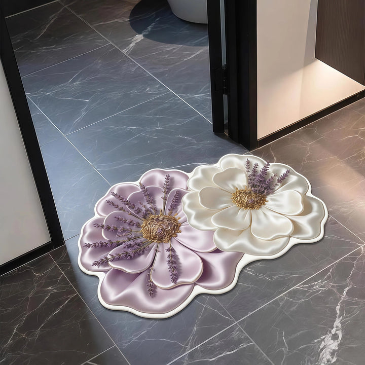 Luxuriöse Blumenmuster-Badematte