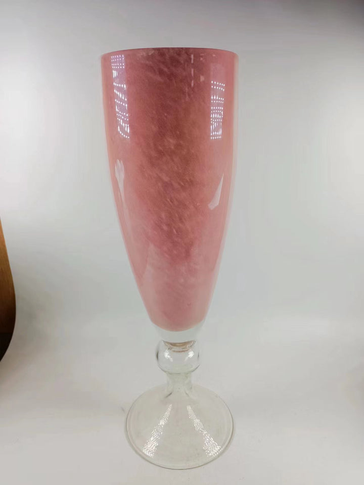 Hoch Handgeblasenes Fuß-Vase Trompeten Glas Karnz