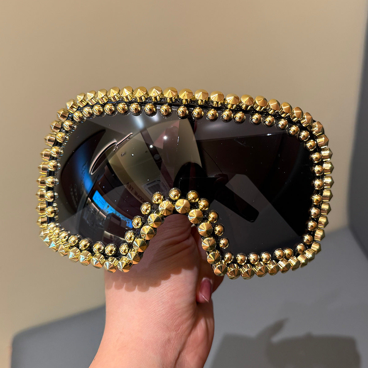 Damen modische Skibrille mit glamourösem Strassbesatz Karnz