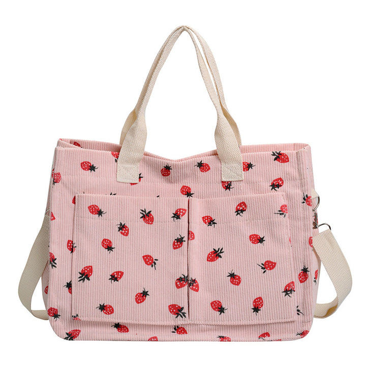 WoStylish Multi-Taschen Erdbeerprint Canvas Tragetasche Karnz