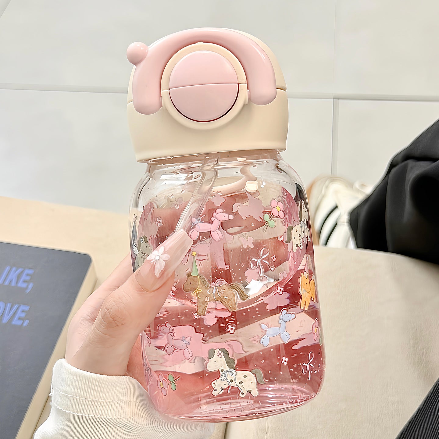 Damen lustige Trinkflasche mit niedlichem Tiermotiv Karnz