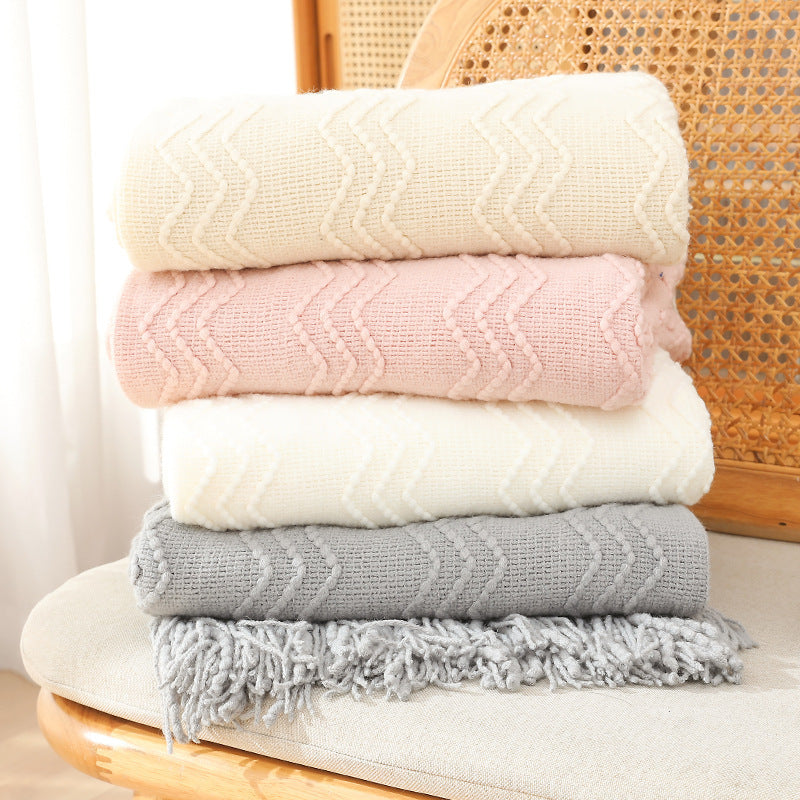 Gemütliche gestrickte Wurfdecke