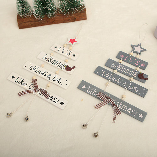 Dekoratives Holzschild mit Weihnachtsgruß Karnz