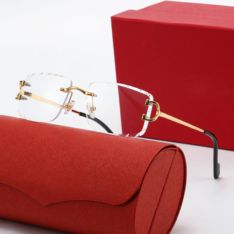 Damen elegante Halbrahmen Korrektionsbrille Karnz