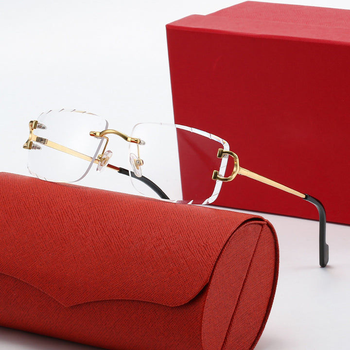 Damen elegante Halbrahmen Korrektionsbrille Karnz