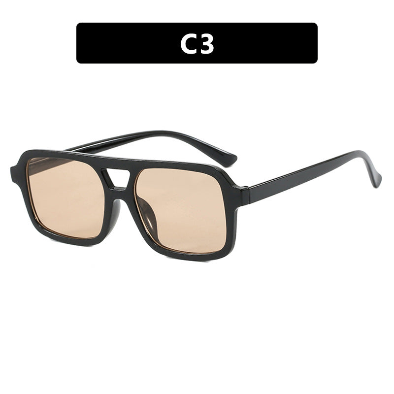 Damen modische quadratische Sonnenbrille aus transparentem Kunststoff Karnz