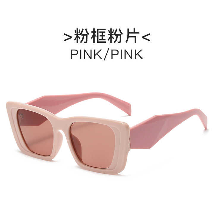 Damen geometrische Oversized-Sonnenbrille Karnz