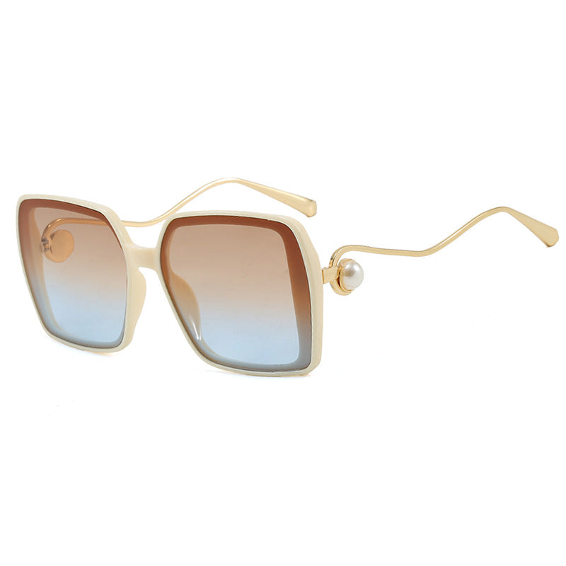 Damen modische quadratische Brille mit elegantem Metallrahmen und einzigartigen Akzenten Karnz