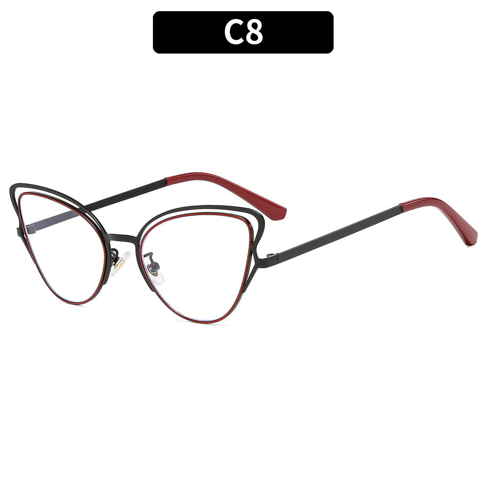 Damen Cat-Eye Sonnenbrille mit luxuriösem Metallrahmen und hochwertigen Verlaufsgläsern Karnz