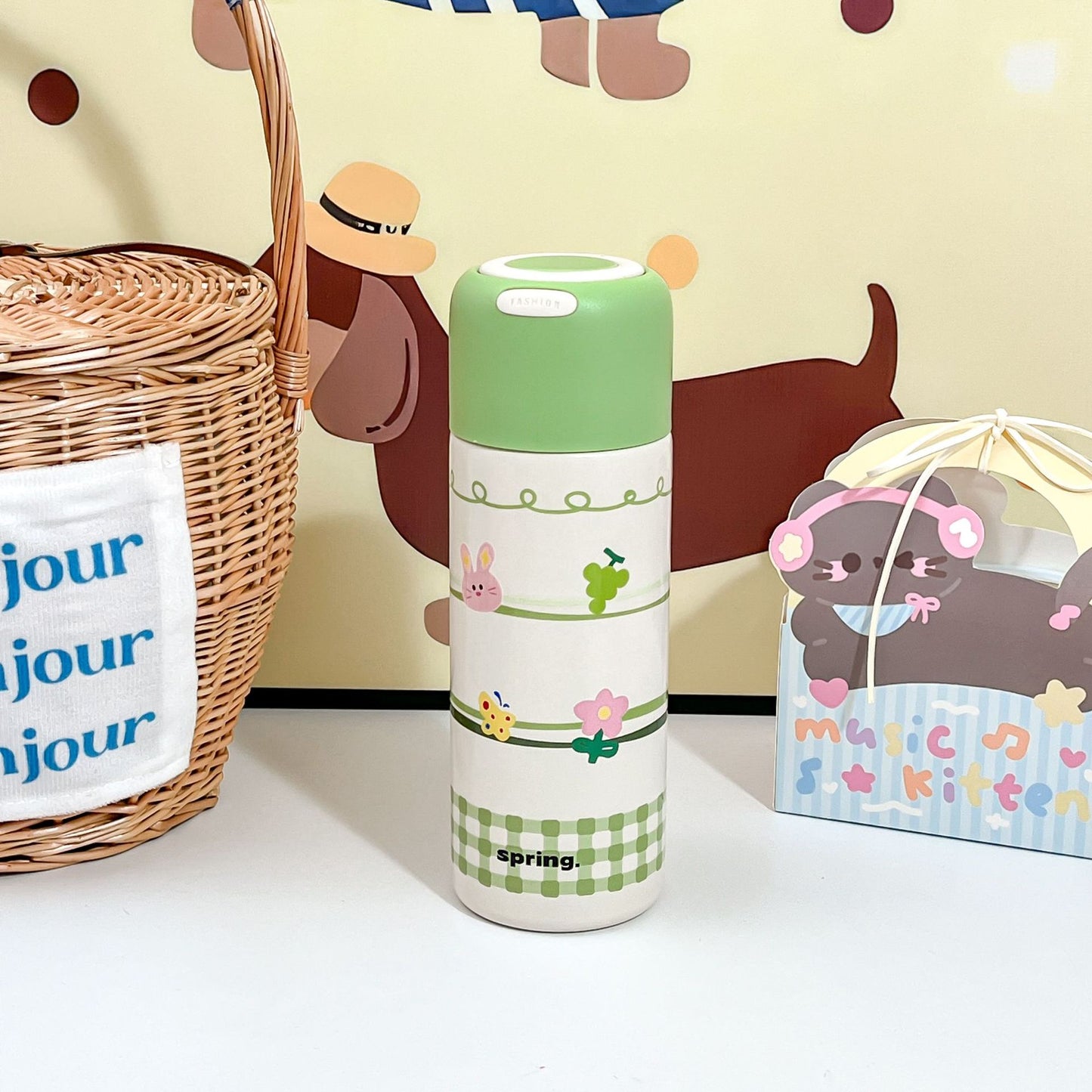 Damen Isolierte Trinkflasche mit niedlichem Motiv Karnz