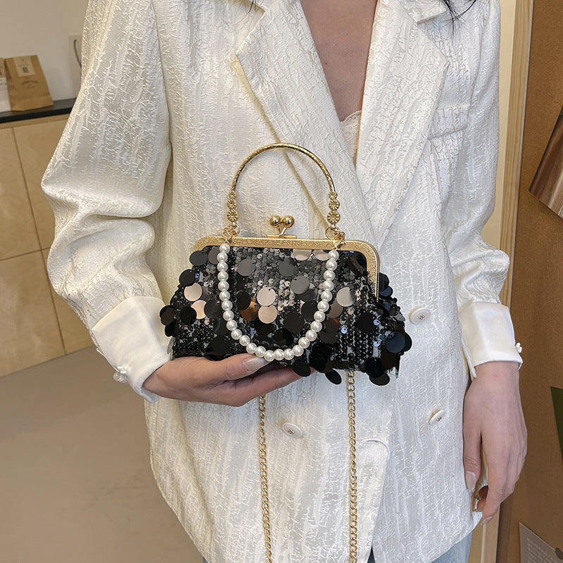 Elegante Pailletten Clutch Tasche