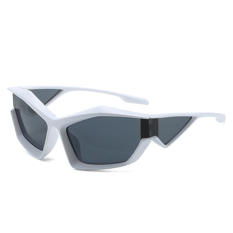 Damen sportliche Performance-Sonnenbrille mit modernem Geometrie-Rahmen Karnz