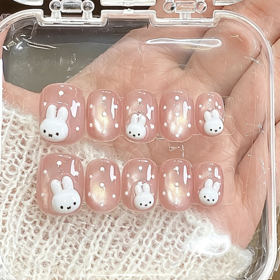 Verspielt Hase-Themen Druck-Nagelset