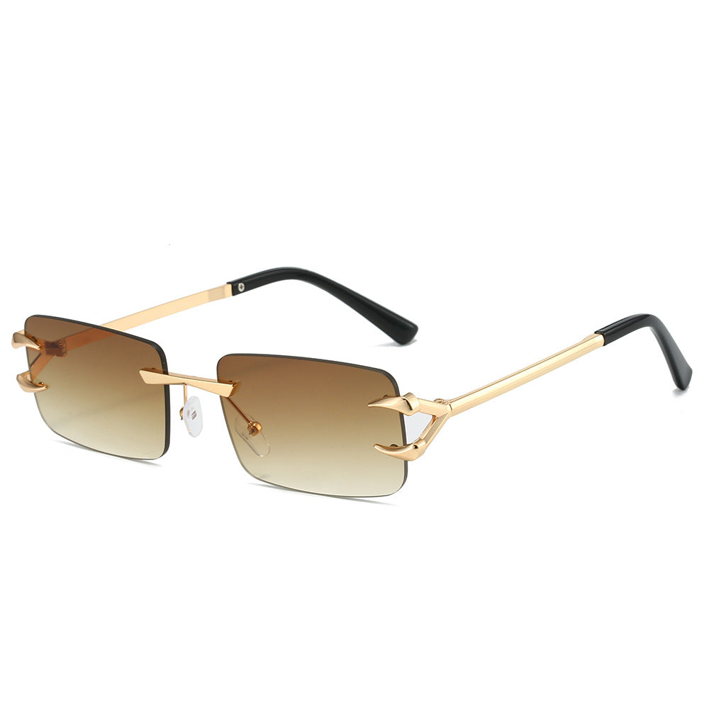 Damen futuristische Sonnenbrille mit innovativem Gestell und witterungsbeständigen Gläsern Karnz