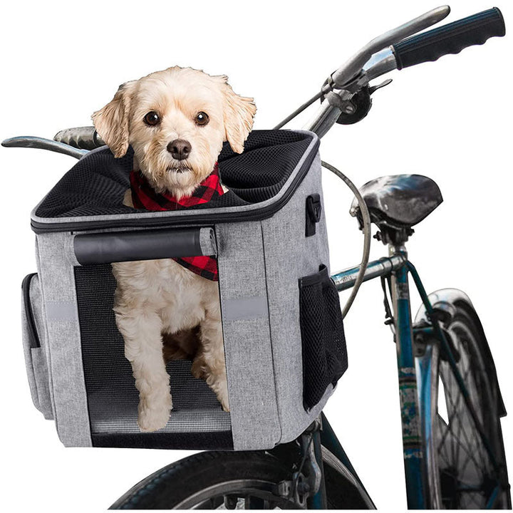 frontmontierter verstärkter Haustier Fahrradträger Tasche mit strukturiertem Rahmen, Netz-Eingang und abnehmbarem waschbarem Innenfutter Karnz