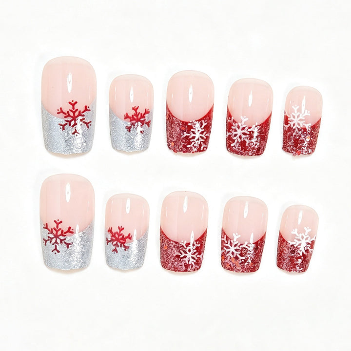 Saisonale Schneeflocken-Nagelkunst-Wraps Karnz