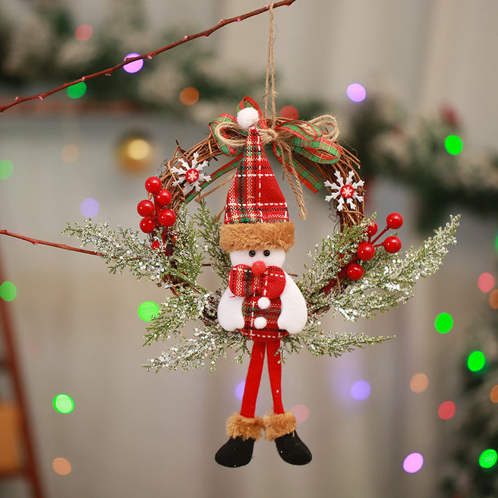 Weihnachtskranz Dekoration mit Schneemann-Design Karnz