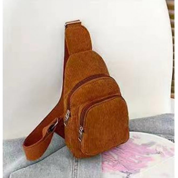 WoMulti-Fächige Corduroy Sling Bag Karnz