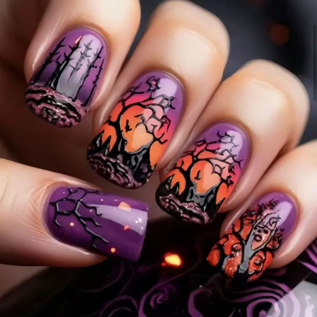 Halloween-Themen Press-On Nagelkunst Karnz