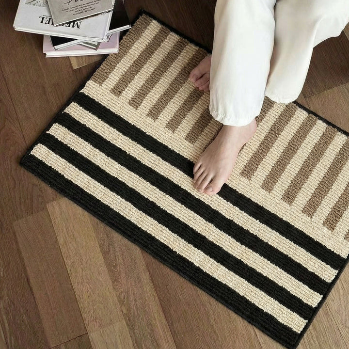 Moderner weicher strukturierter Badezimmerteppich