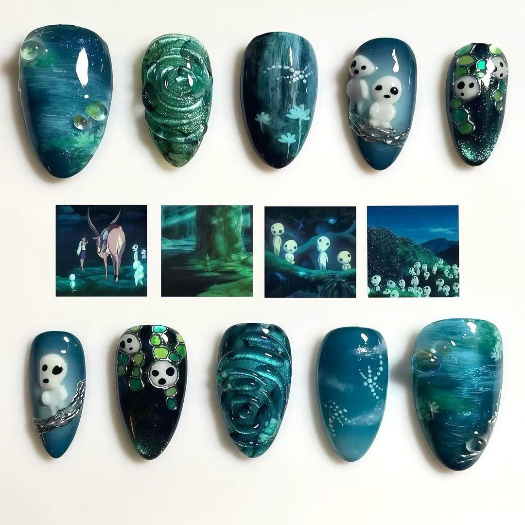 Kreatives Halloween-Themen Druck-Nagelset