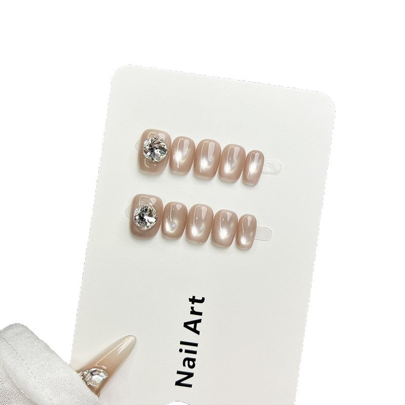 Glamouröse Strass-Akzent Press-On Nagelset