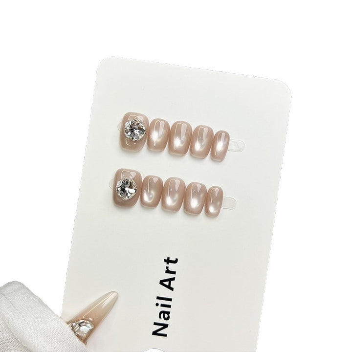 Glamouröse Strass-Akzent Press-On Nagelset