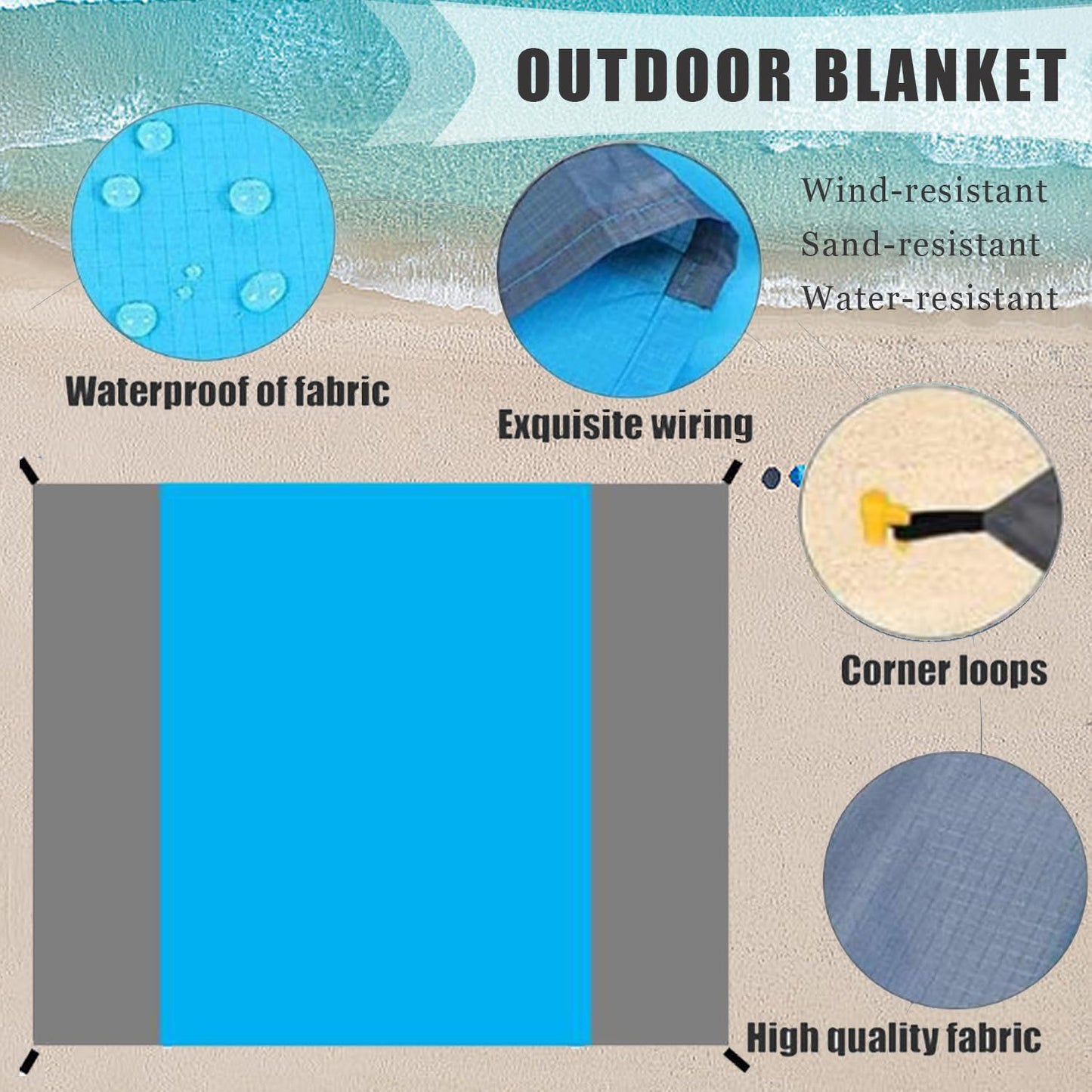 Damen Outdoor Picknickdecke Karnz