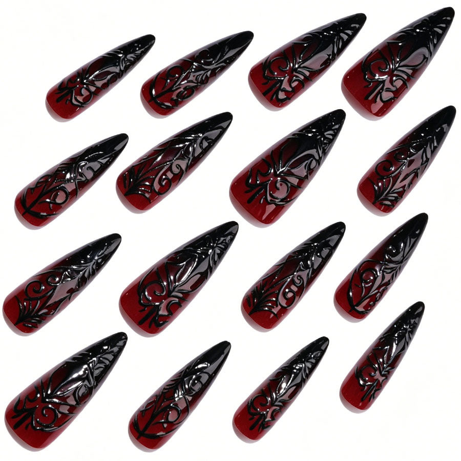 Gothic Stiletto Press-On Nagelkunst Karnz