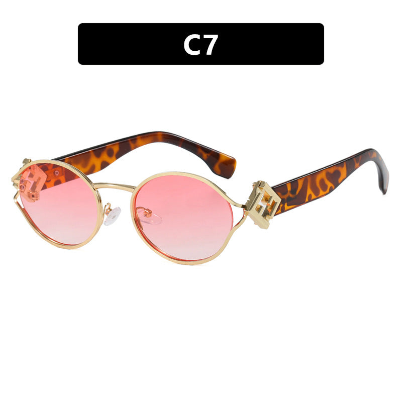 Damen modische Sonnenbrille mit elegantem Metallrahmen und UV-Schutz Karnz