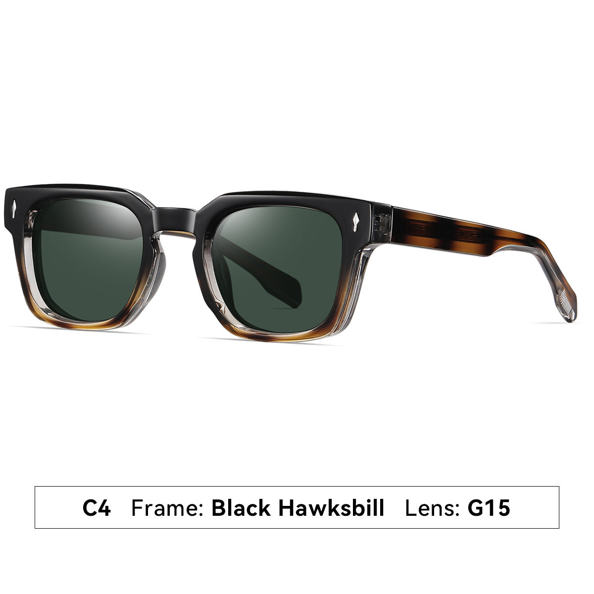 Damen modische Sonnenbrille mit quadratischem Rahmen und verlaufenden Gläsern Karnz