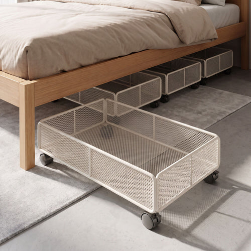 Niedrigprofil Rechteckiger Metallgitter Unter-Bett Aufbewahrungskorb Organizer
