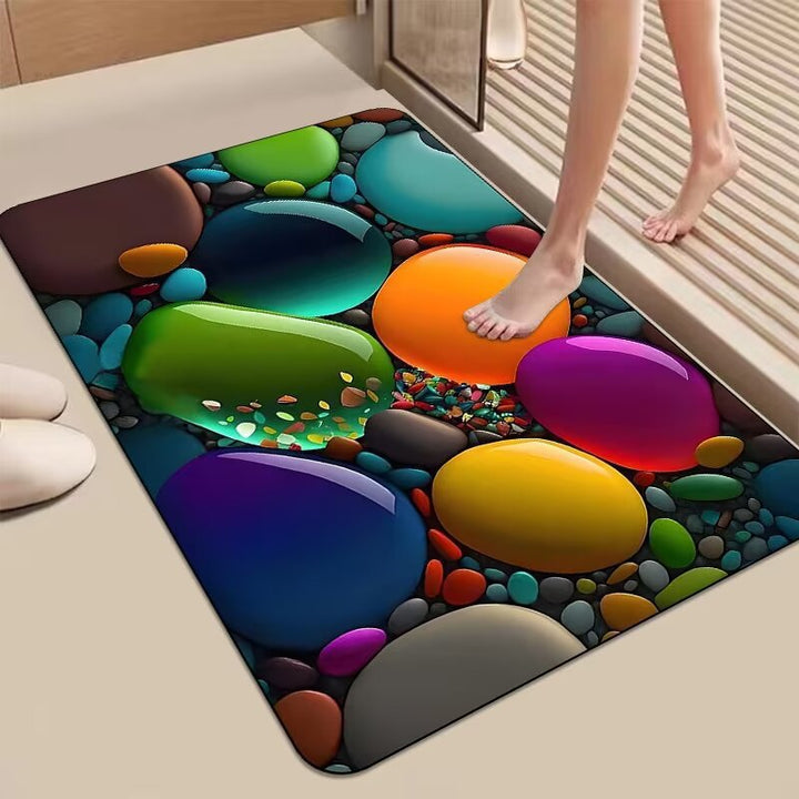 Dekorativer 3D Kieselstein-Design Badematte Karnz