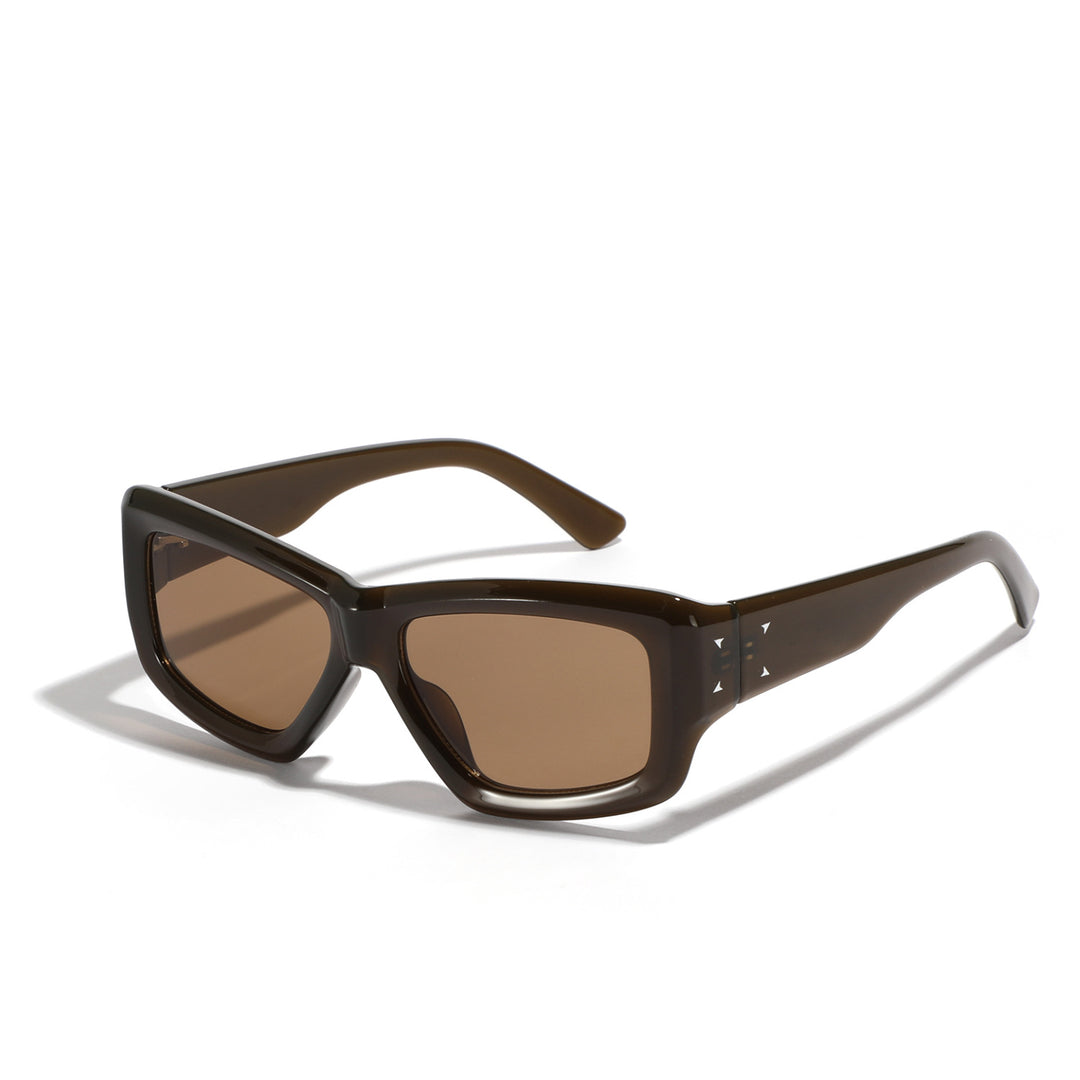 Damen oversized geometrische Sonnenbrille mit modernem Rahmen Karnz