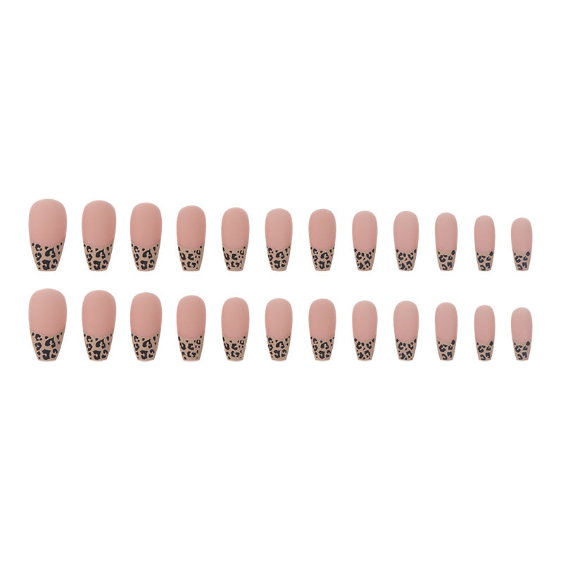 Leopard Print French Tip Press-On Nails Karnz