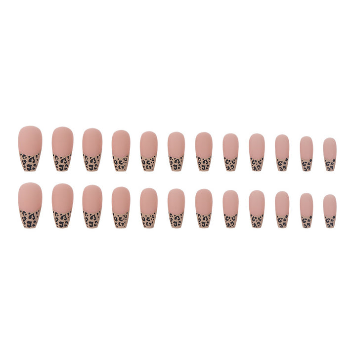 Leopard Print French Tip Press-On Nails Karnz
