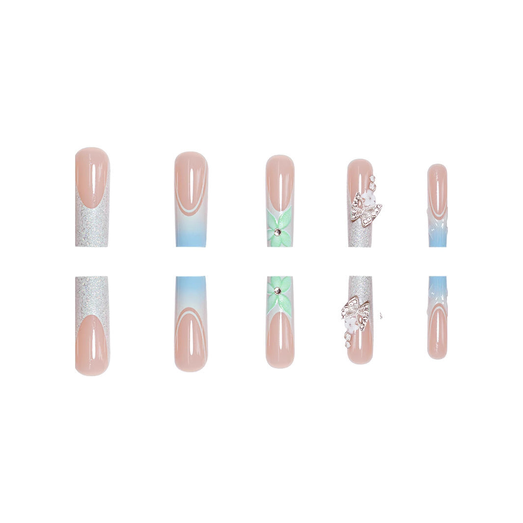 Elegante Florale Acryl-Nagelerweiterungen Karnz