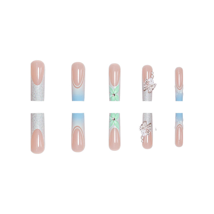 Elegante Florale Acryl-Nagelerweiterungen Karnz