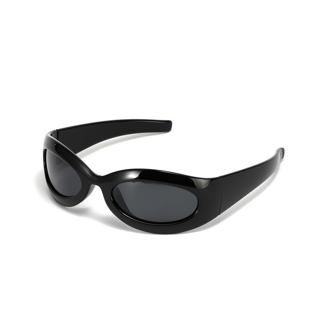 Damen modische retro Sonnenbrille im trendigen ovalen Design Karnz