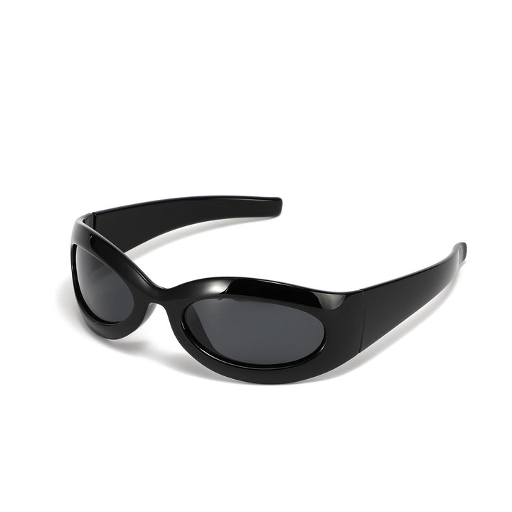 Damen modische retro Sonnenbrille im trendigen ovalen Design Karnz
