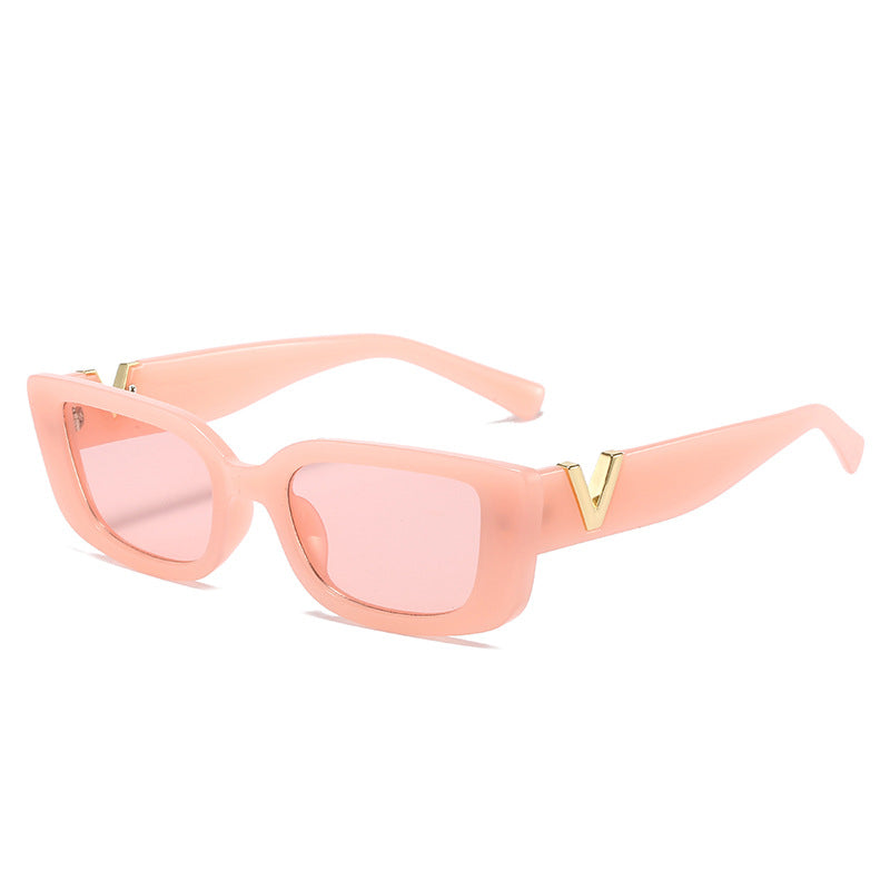 Damen modische quadratische Sonnenbrille mit luxuriösem Rahmen und goldenen Akzenten Karnz