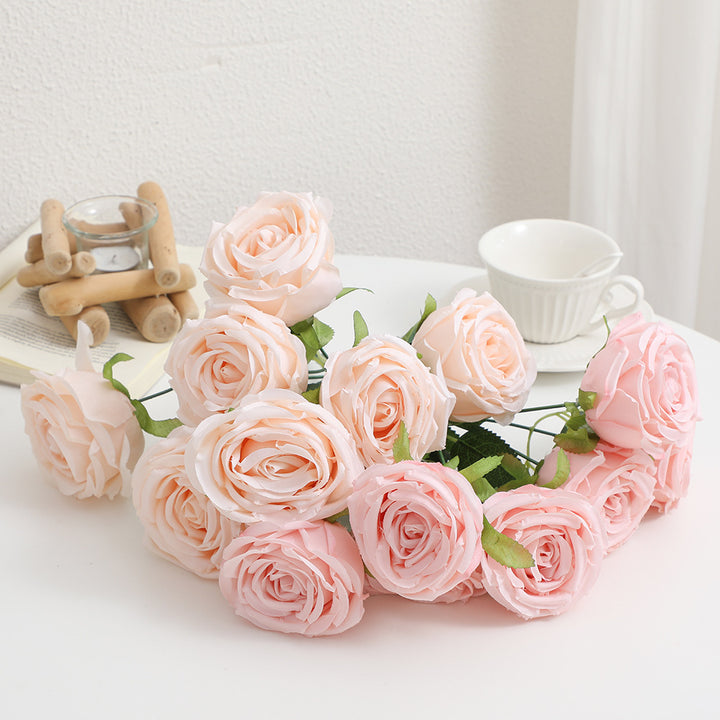 Realistische Künstliche Rosenblüten mit Blättern Karnz
