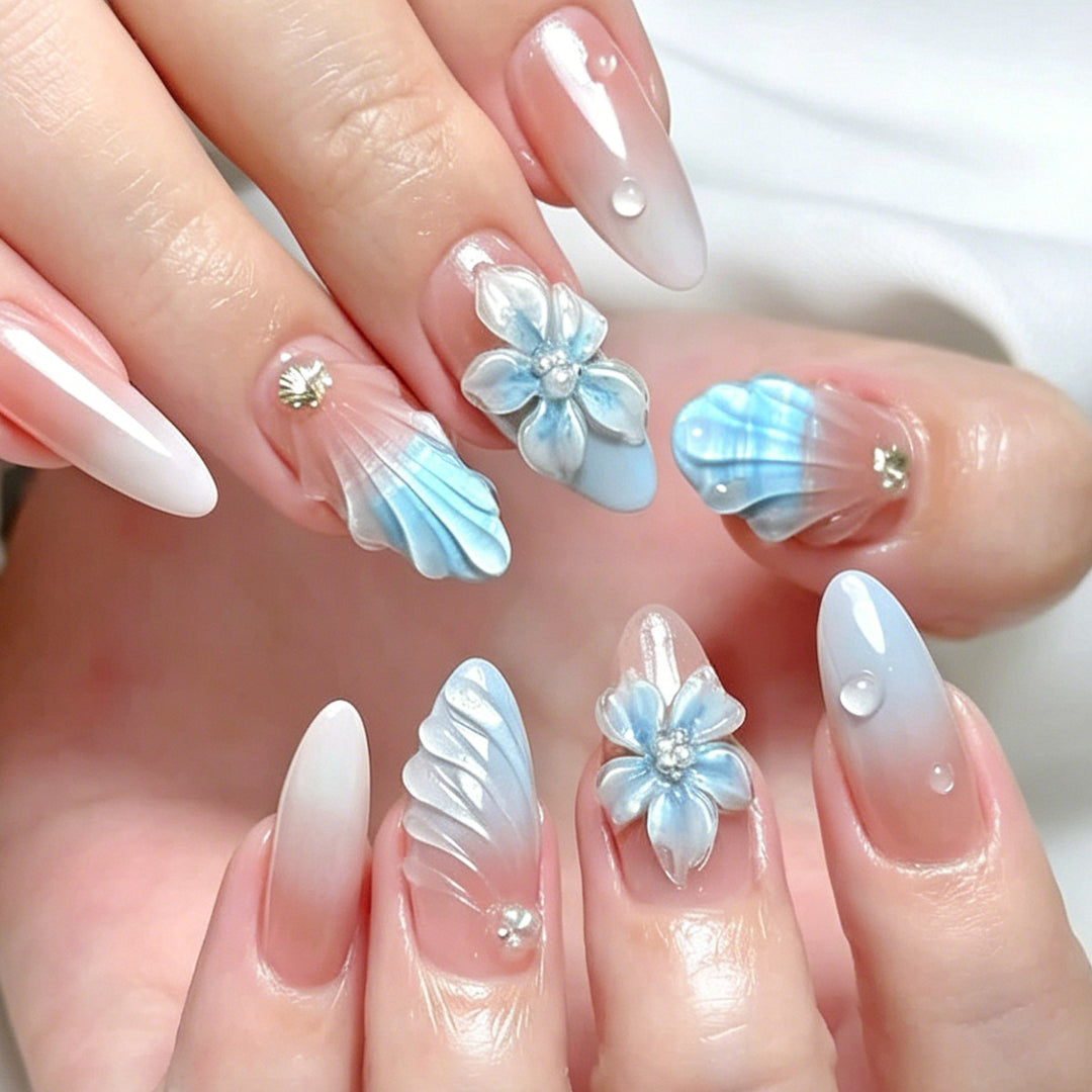Blumen Skulptierte Acryl Nagelkunst Verlängerungen Karnz