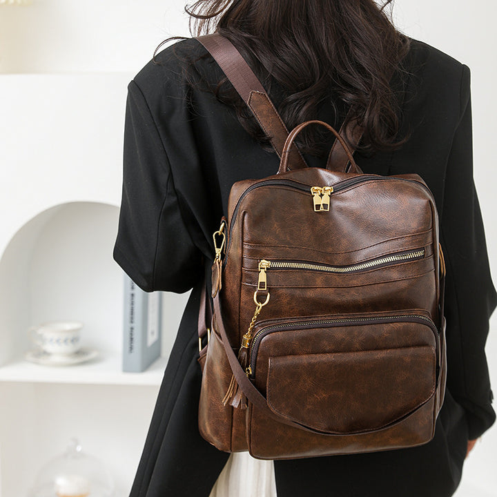 Multifunktionaler Stilvoller Leder Rucksack Karnz