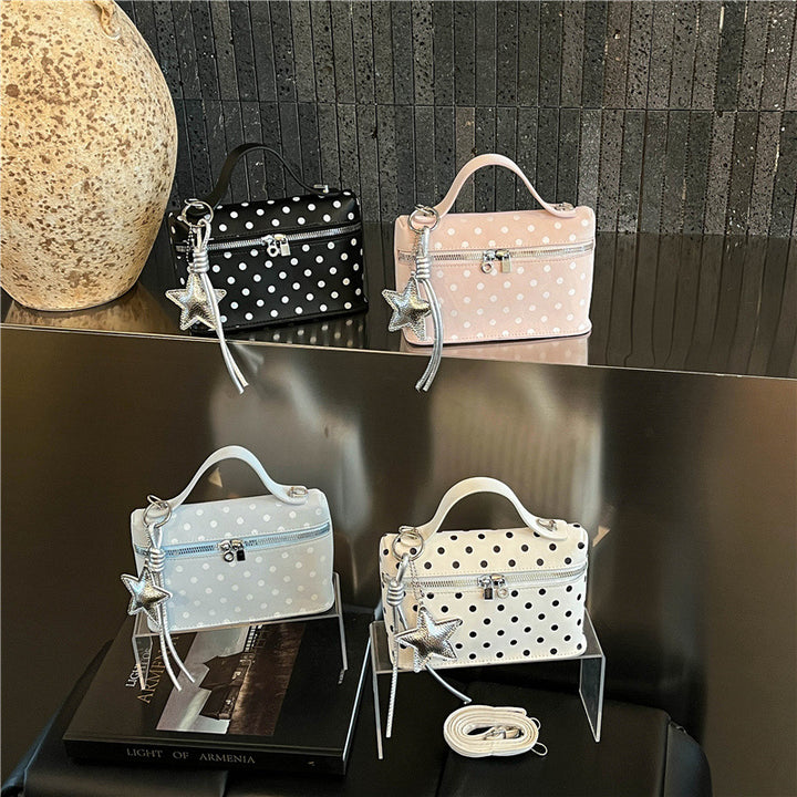 Strukturierte Polka Dot Handtasche