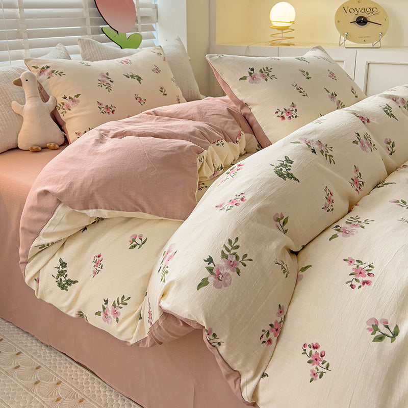 Blumenmuster Bettwäsche Set