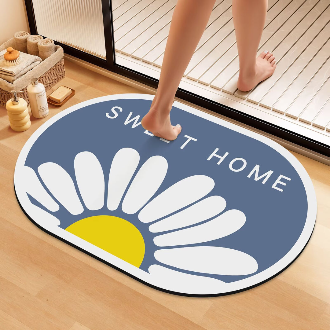 Künstlerische Florale Badematte Karnz