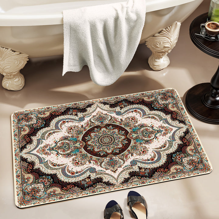 Vintage Floral Decorative Badmat Karnz