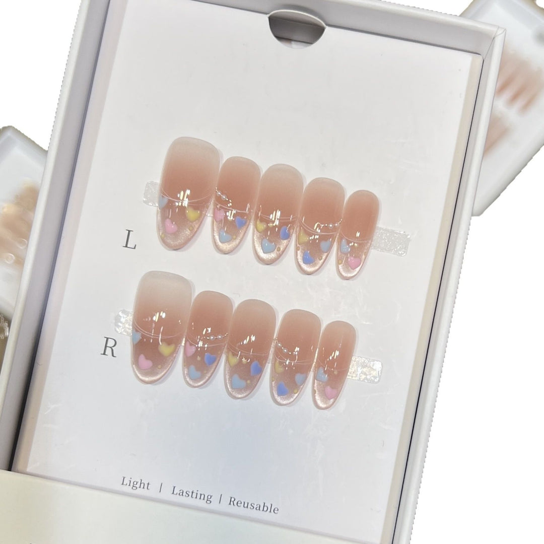 Herz-Themen Stiletto Press-On Nagelset Karnz